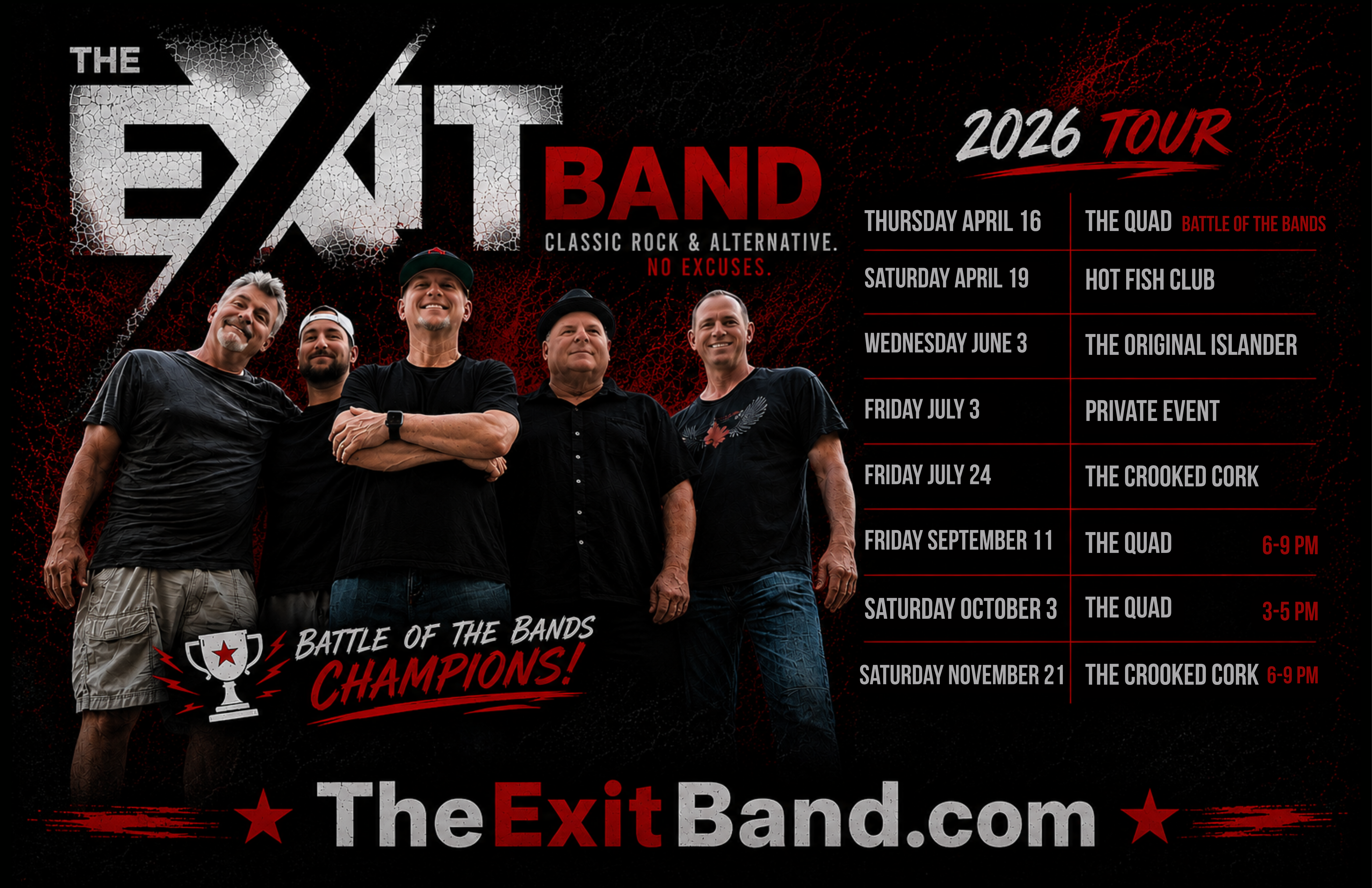 The Exit Band tour dates poster