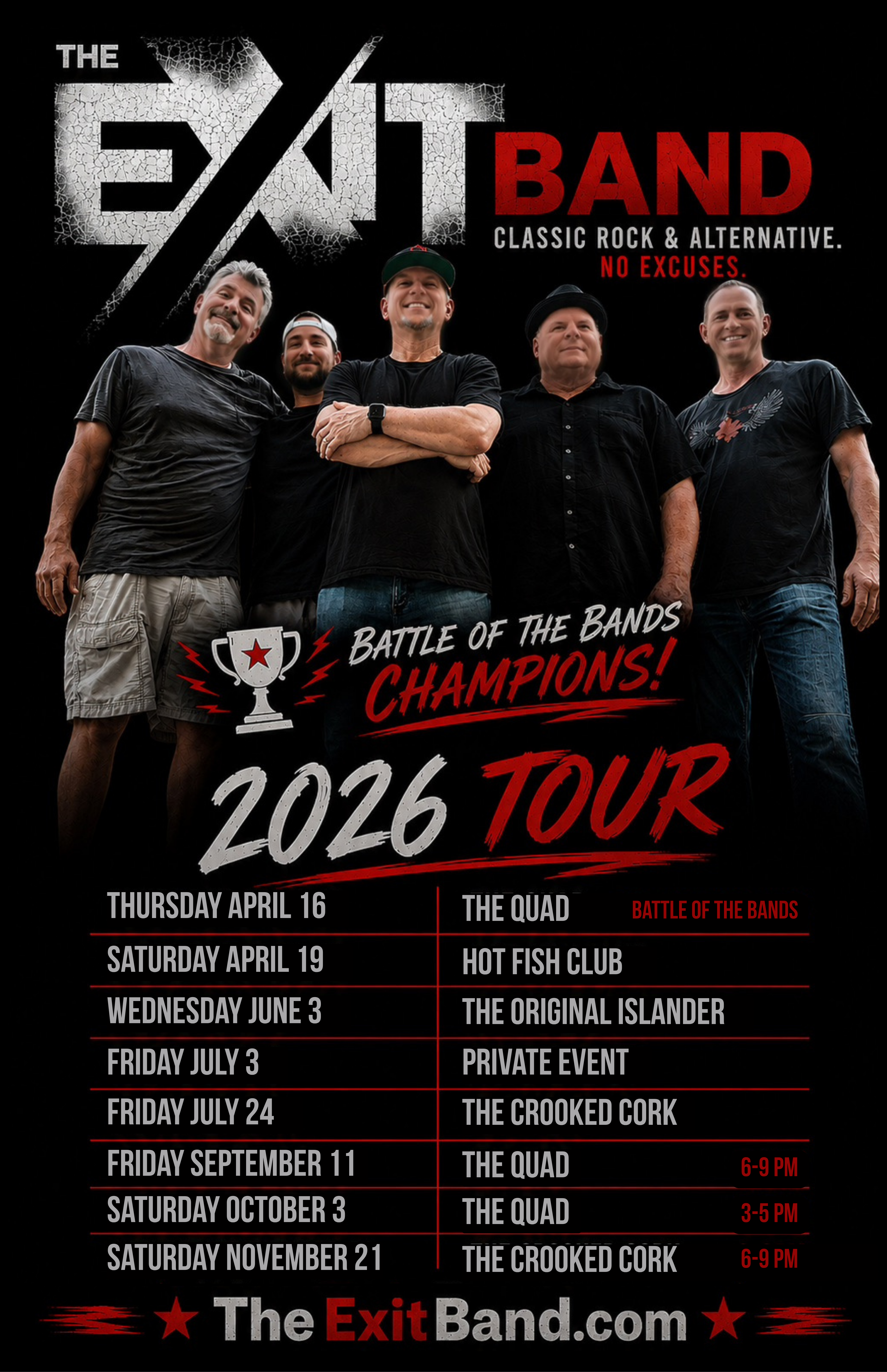 The Exit Band tour dates poster